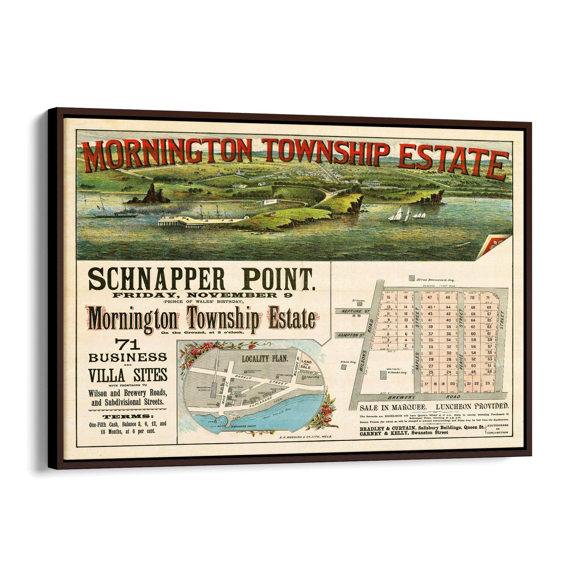 Mornington Melbourne Vintage Real Estate Advert Art - The Affordable Art Company