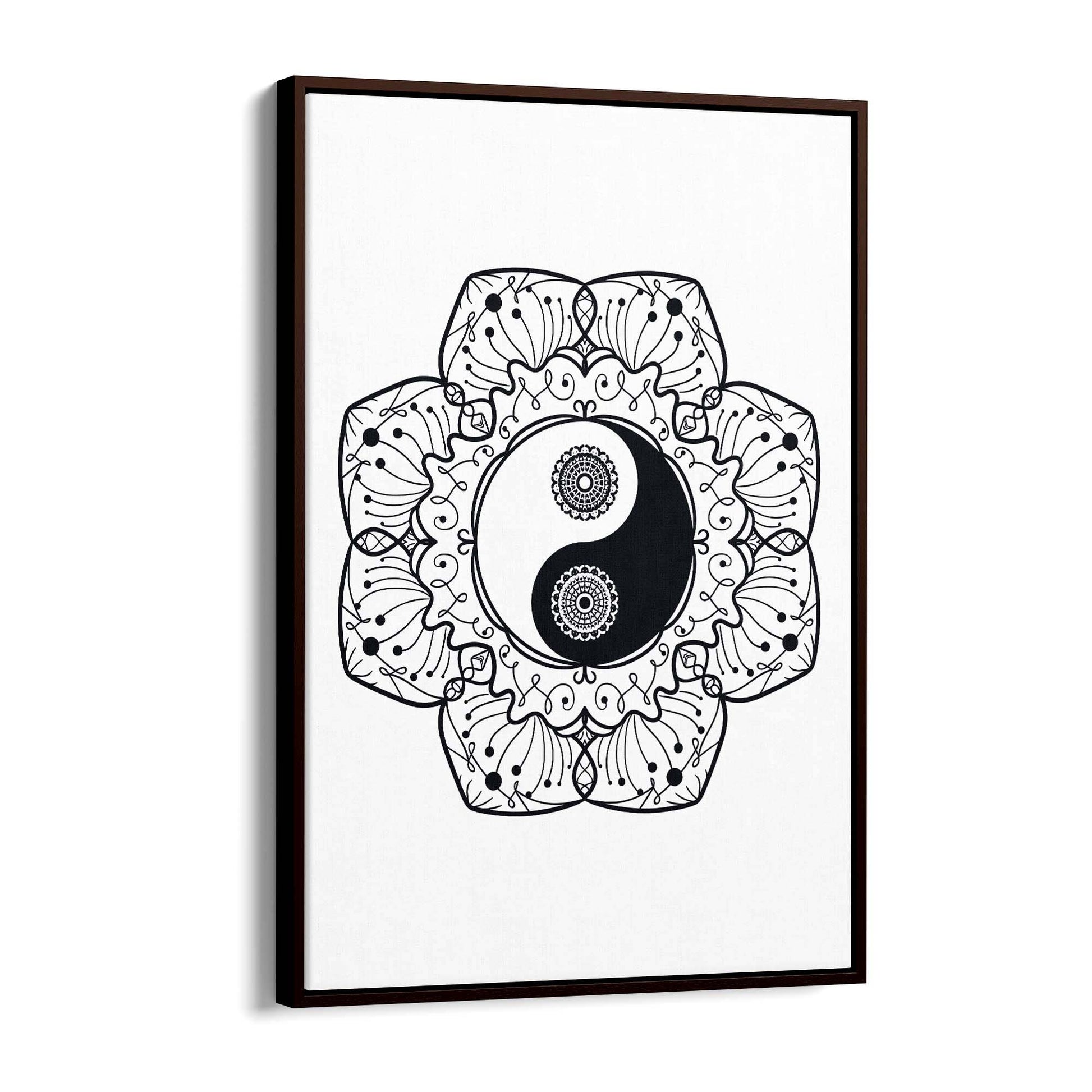 Yin Yang Mandala Calming Yoga Buddist Wall Art #3 - The Affordable Art Company