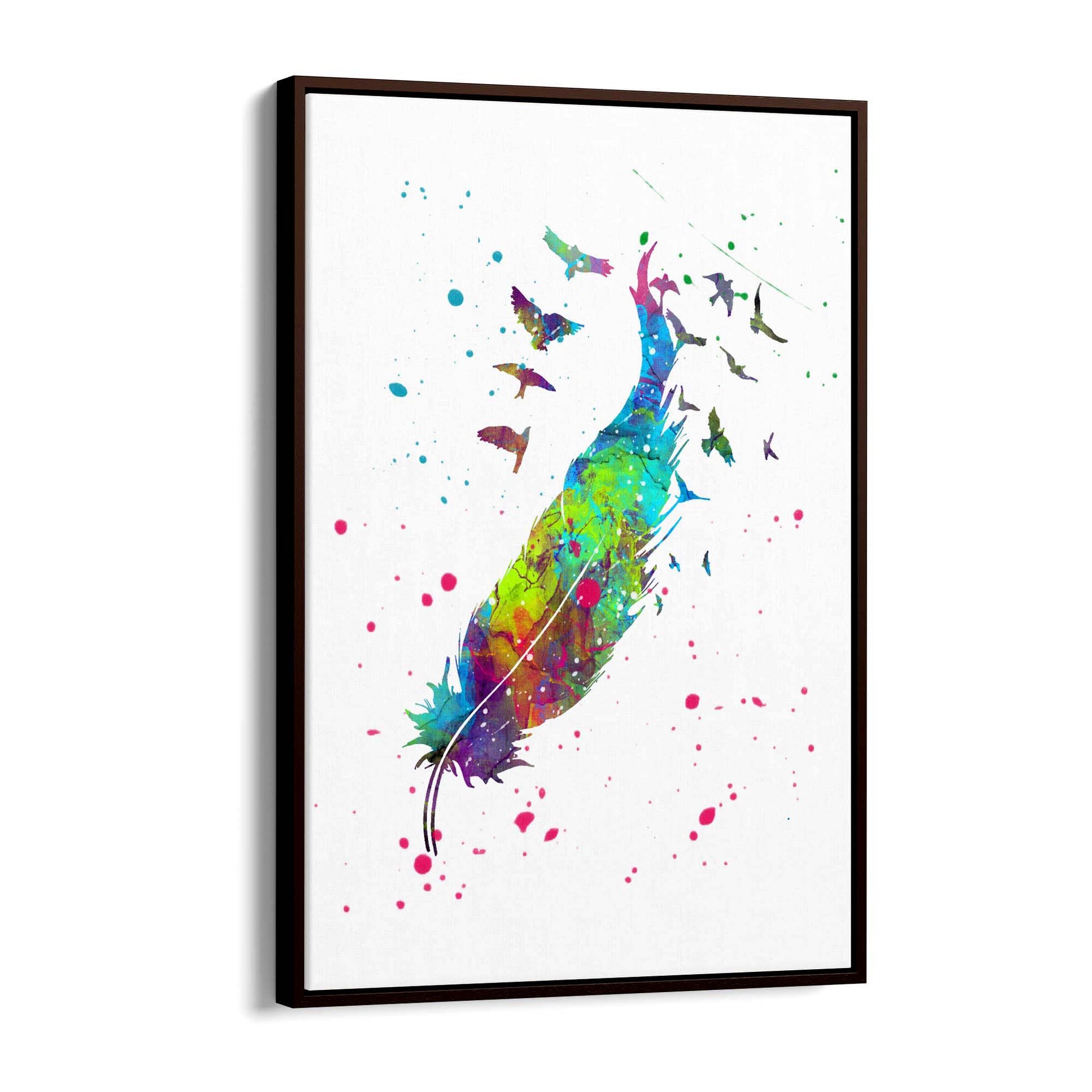 Feather Painting Colourful Bird Wall Art #3 - The Affordable Art Company