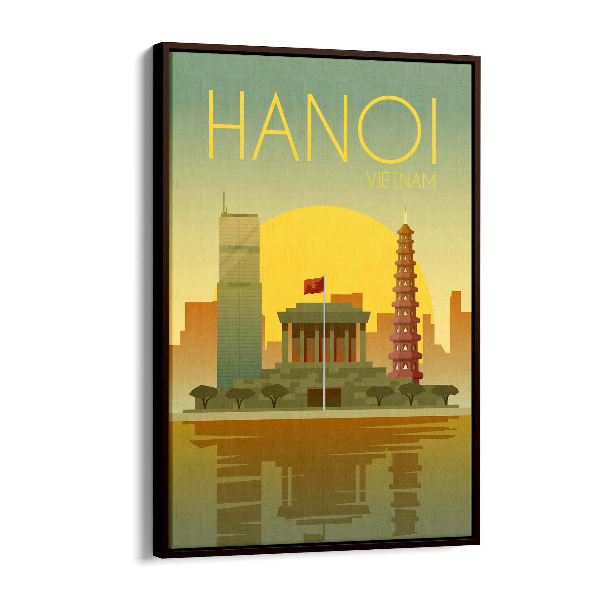 Retro Hanoi Vietnam Travel Vintage Wall Art - The Affordable Art Company