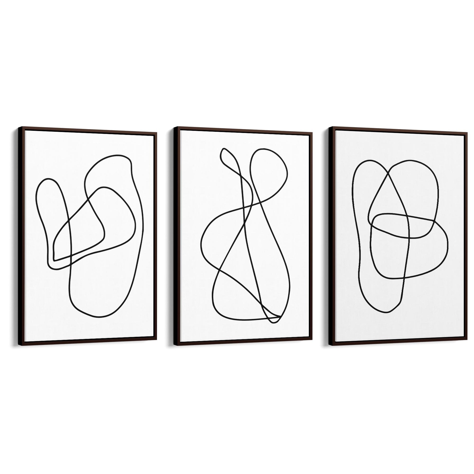 Set of Abstract Line Drawing Minimal Shape Wall Art #3 - The Affordable Art Company