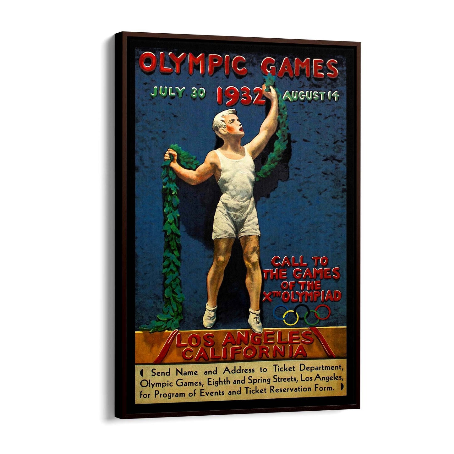 1936 Los Angeles Olympics Vintage Sports Advert Wall Art - The Affordable Art Company