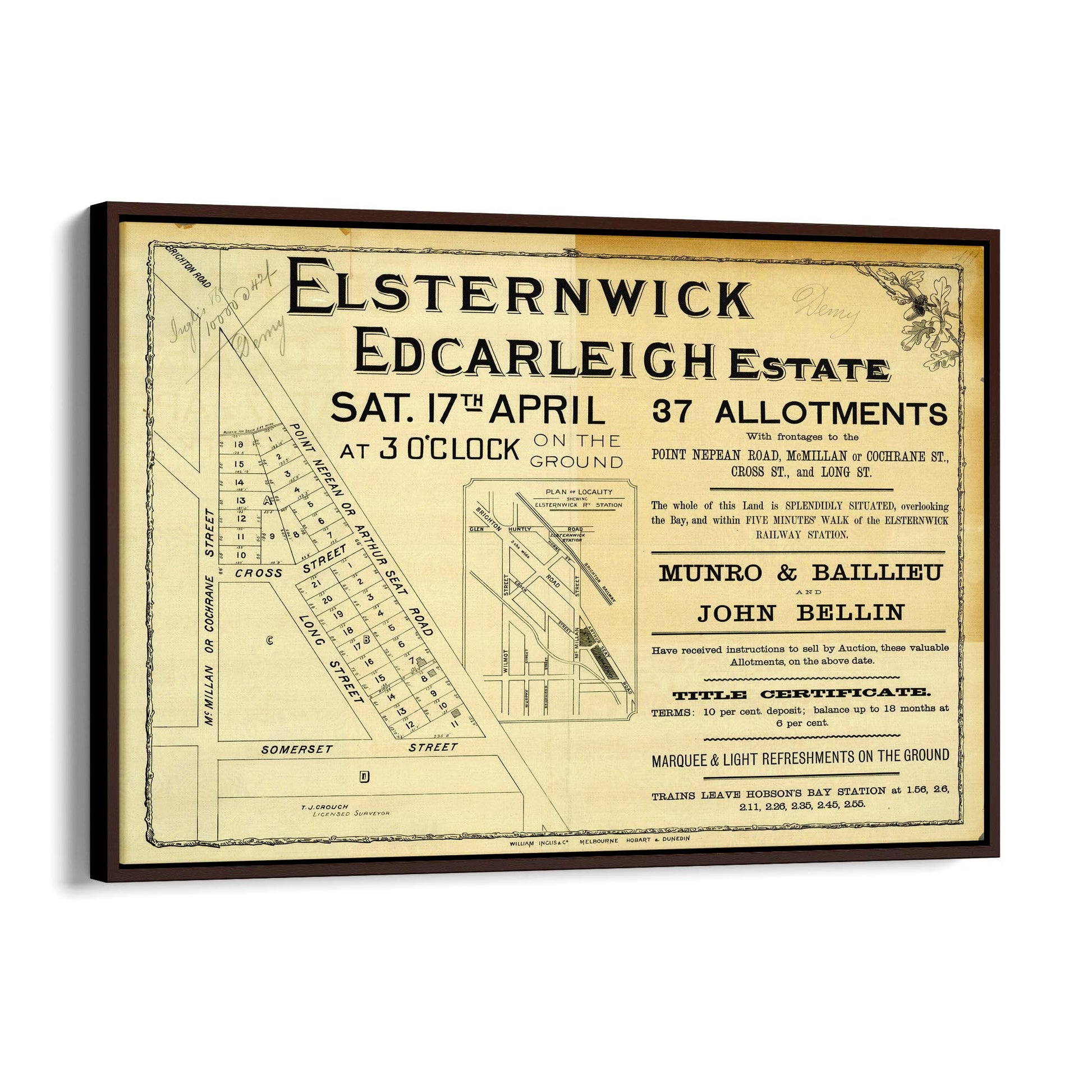 Elsternwick Melbourne Vintage Real Estate Advert Art - The Affordable Art Company