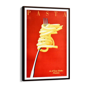 Red Italian Pasta Vintage Advert Restaurant Wall Art - The Affordable Art Company