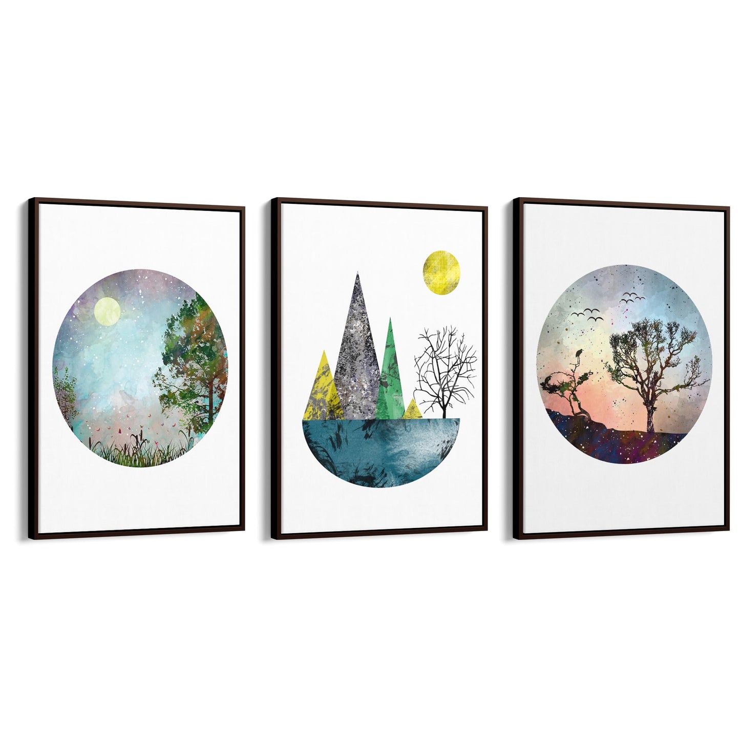 Set of Scandi Nature Landcape Wall Art - The Affordable Art Company