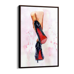 Cute Black Heels Fashion Girls Bedroom Wall Art - The Affordable Art Company