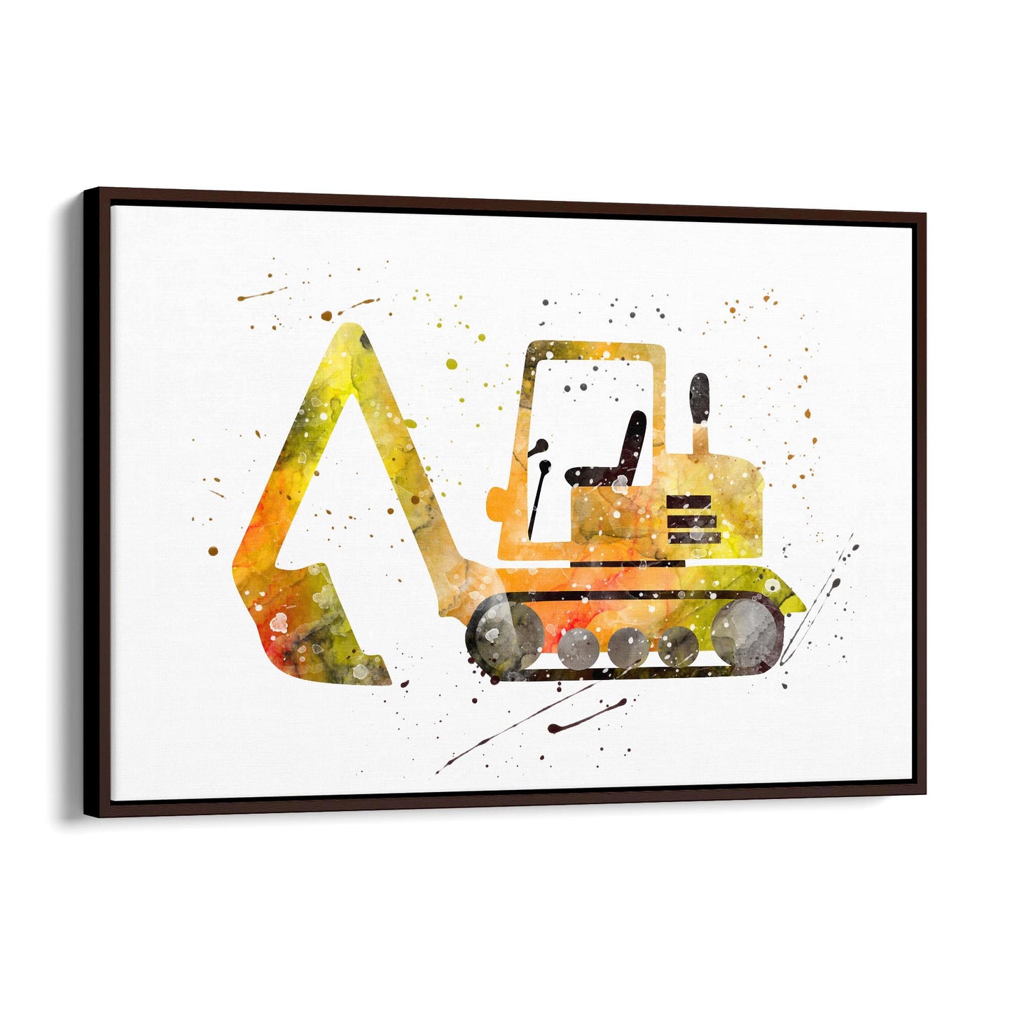 Yellow Digger Boys Bedroom Nursery Toddler Art #2 - The Affordable Art Company