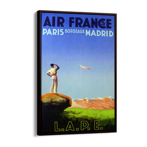 Paris, Bordeaux & Madrid by Air France Vintage Travel Advert Wall Art - The Affordable Art Company