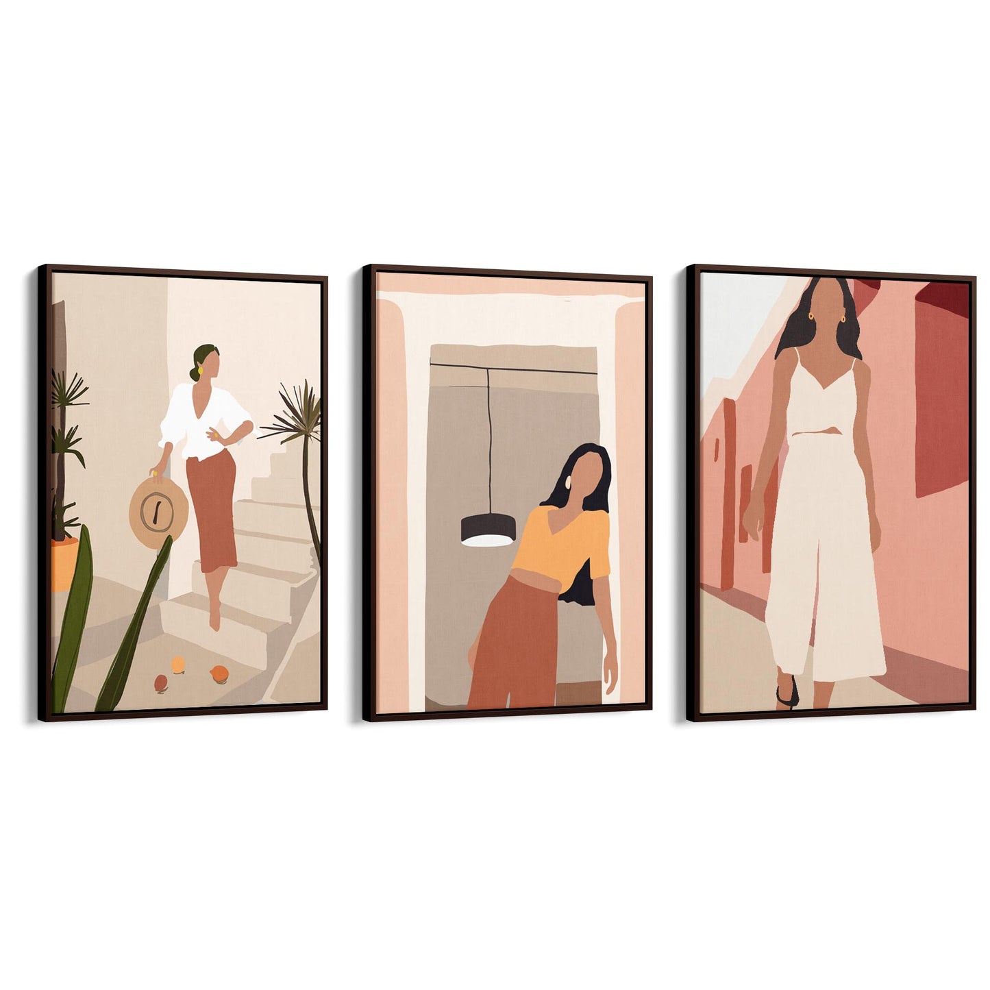 Set of Abstract Fashion Girls Bedroom Wall Art - The Affordable Art Company