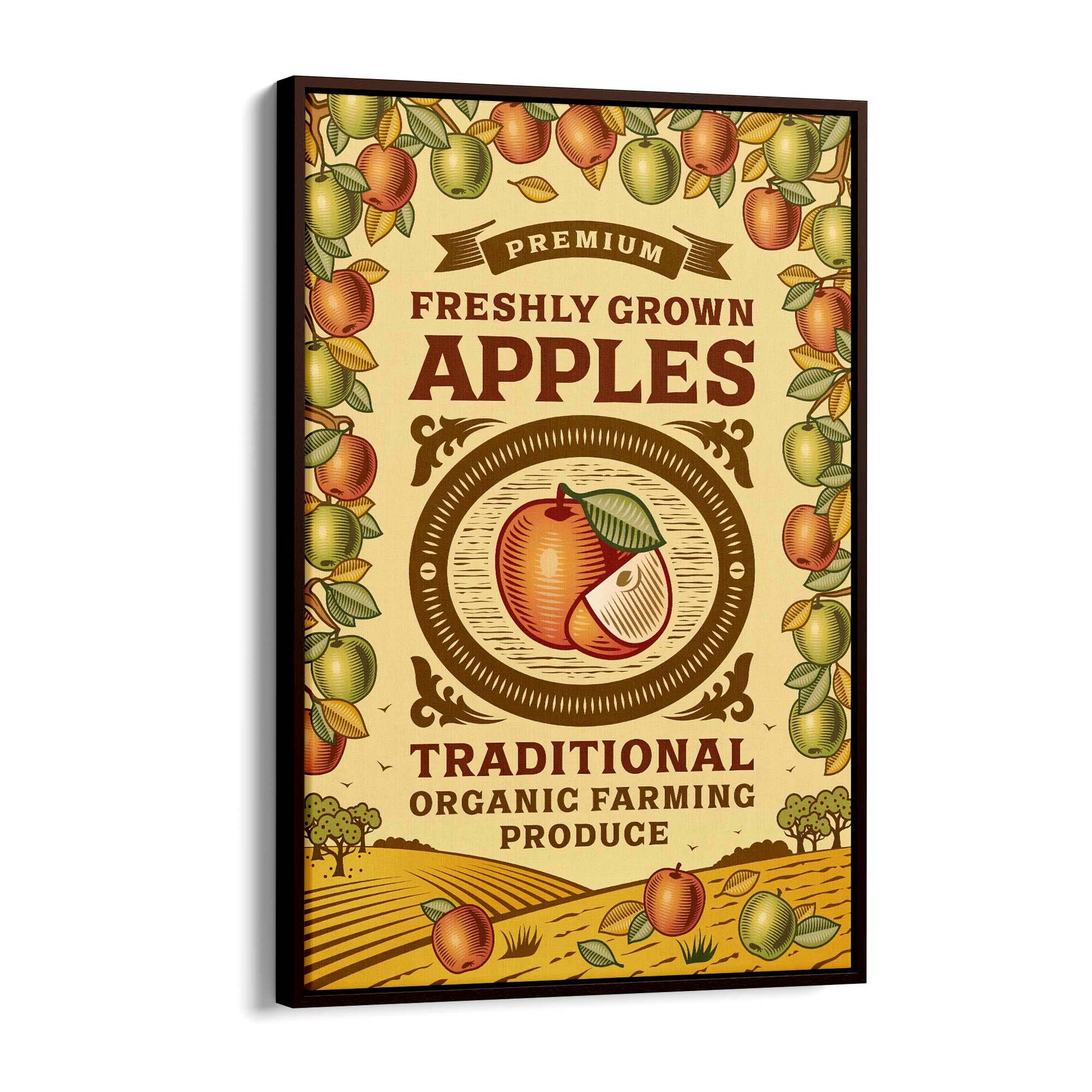 Vintage Apples Advert Farmhouse Kitchen Wall Art - The Affordable Art Company