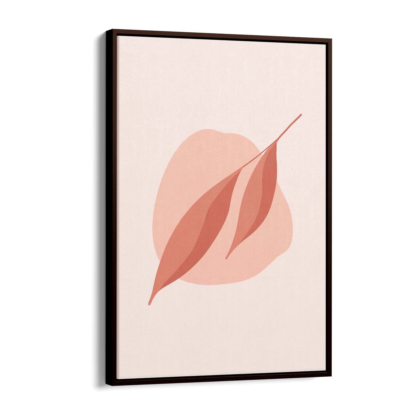 Minimal Leaf Pink & Pastel Retro Abstract Wall Art #1 - The Affordable Art Company