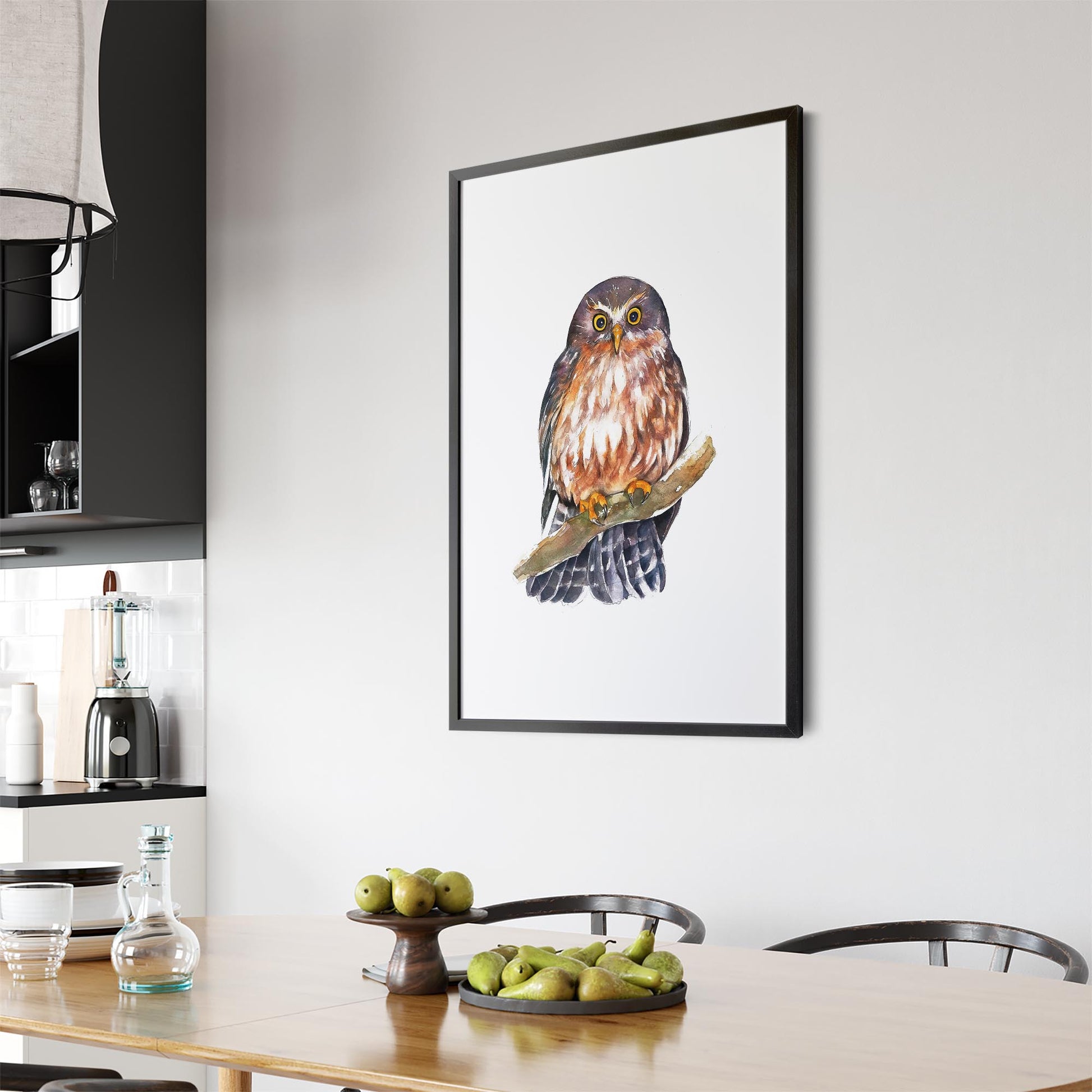 Watercolour Owl Painting Animal Nursery Wall Art - The Affordable Art Company