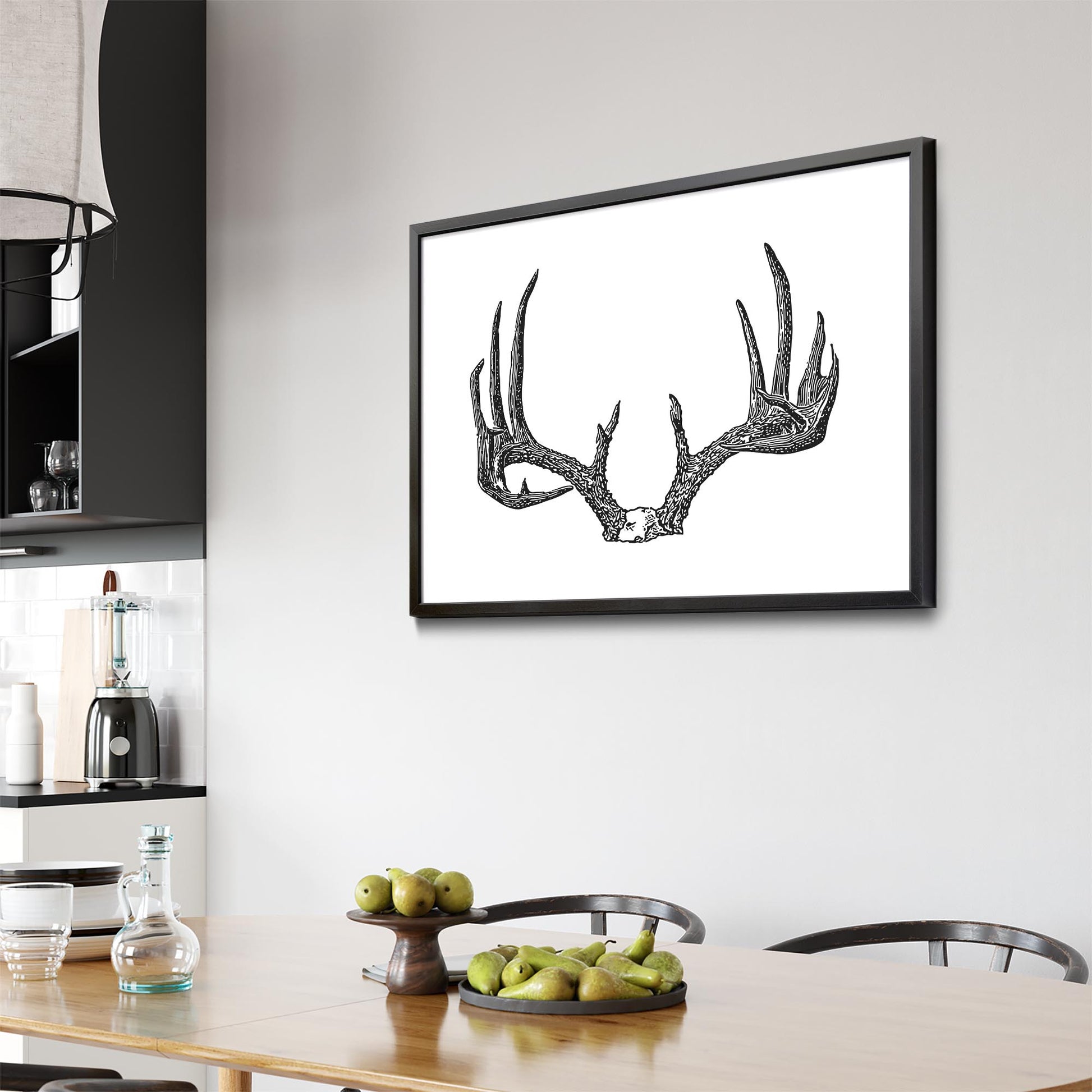 Deer Antlers Hunting Trophy Man Cave Wall Art - The Affordable Art Company