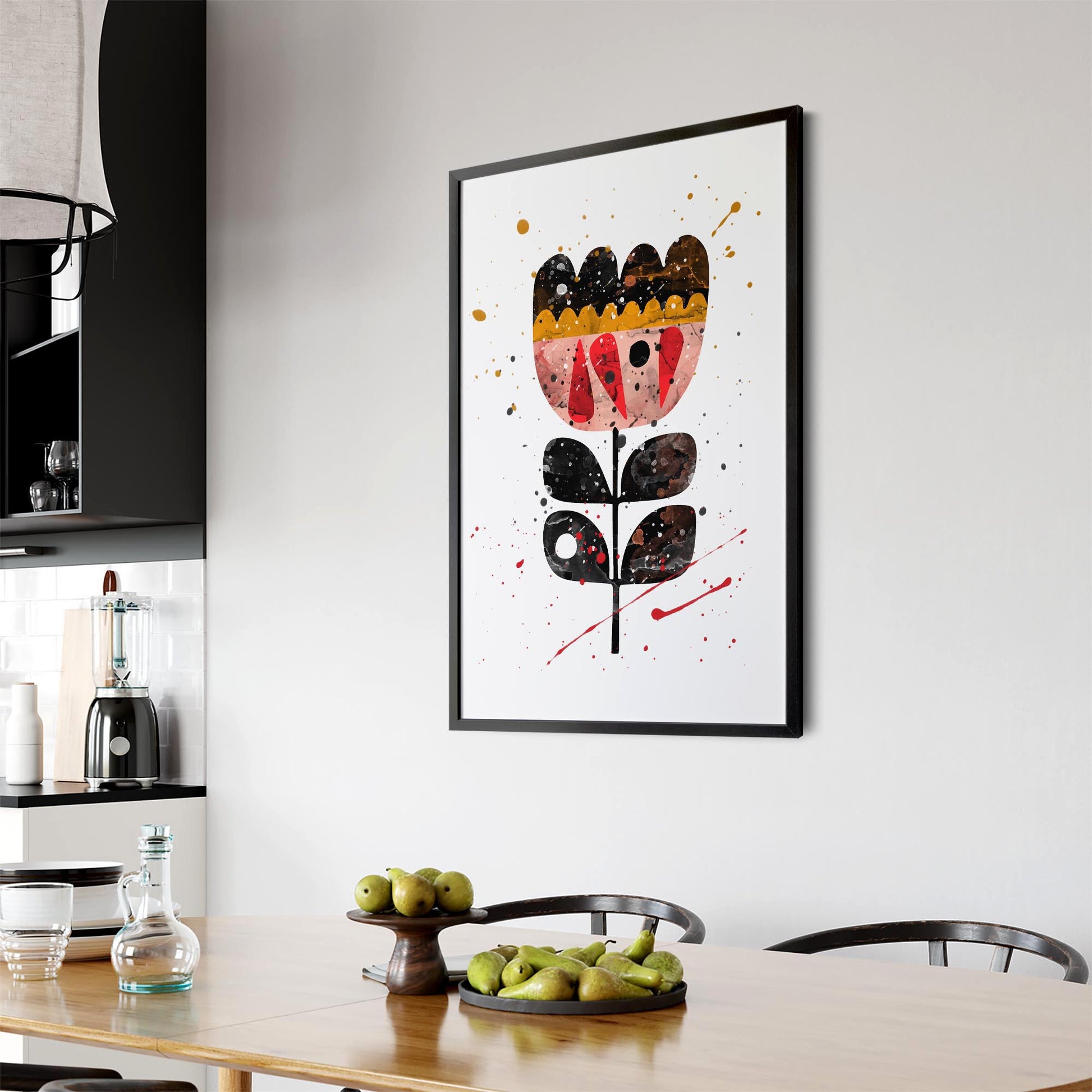 Scandi Flower Colourful Kitchen Cafe Wall Art #2 - The Affordable Art Company