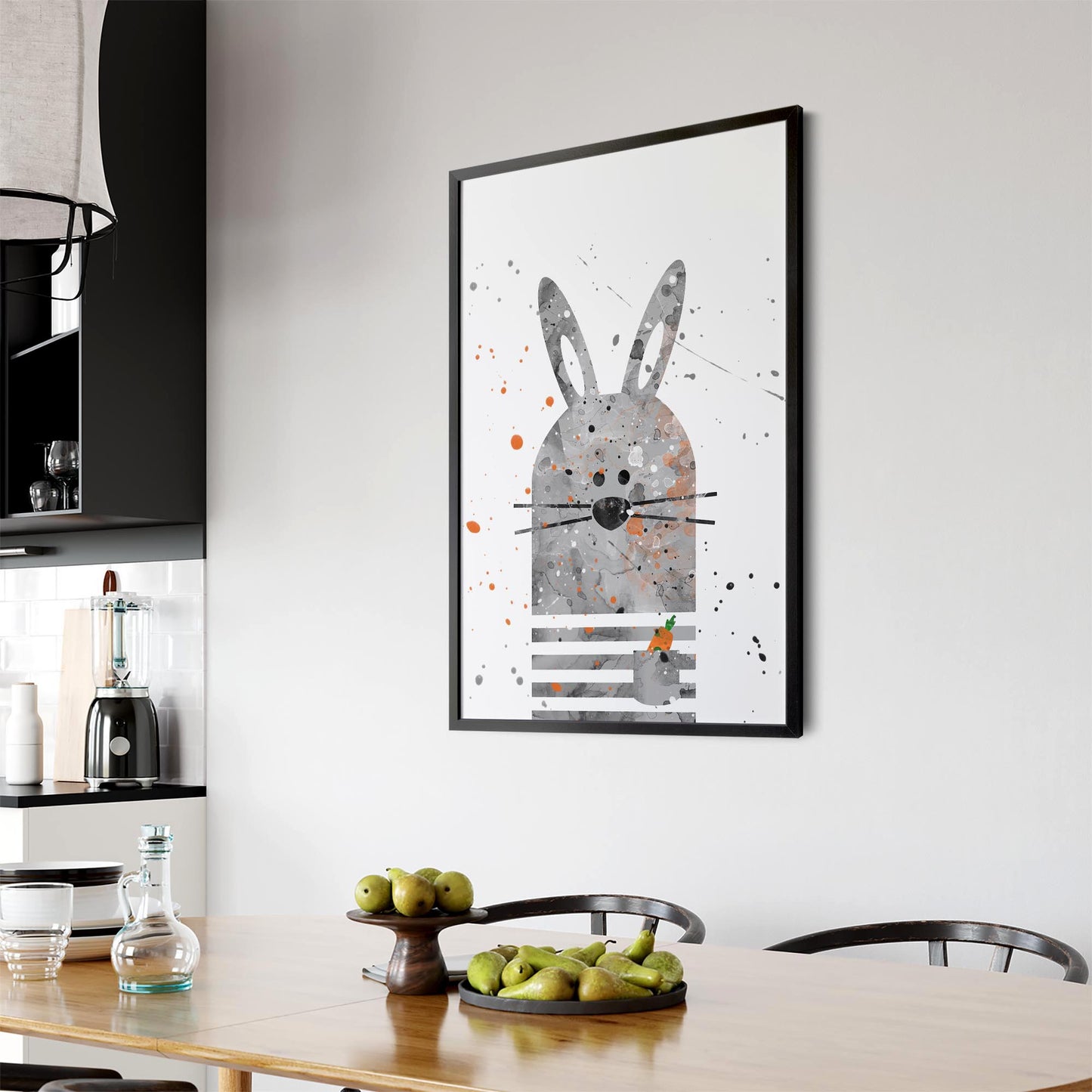 Rabbit Nursery Cartoon Cute Baby Wall Art #1 - The Affordable Art Company