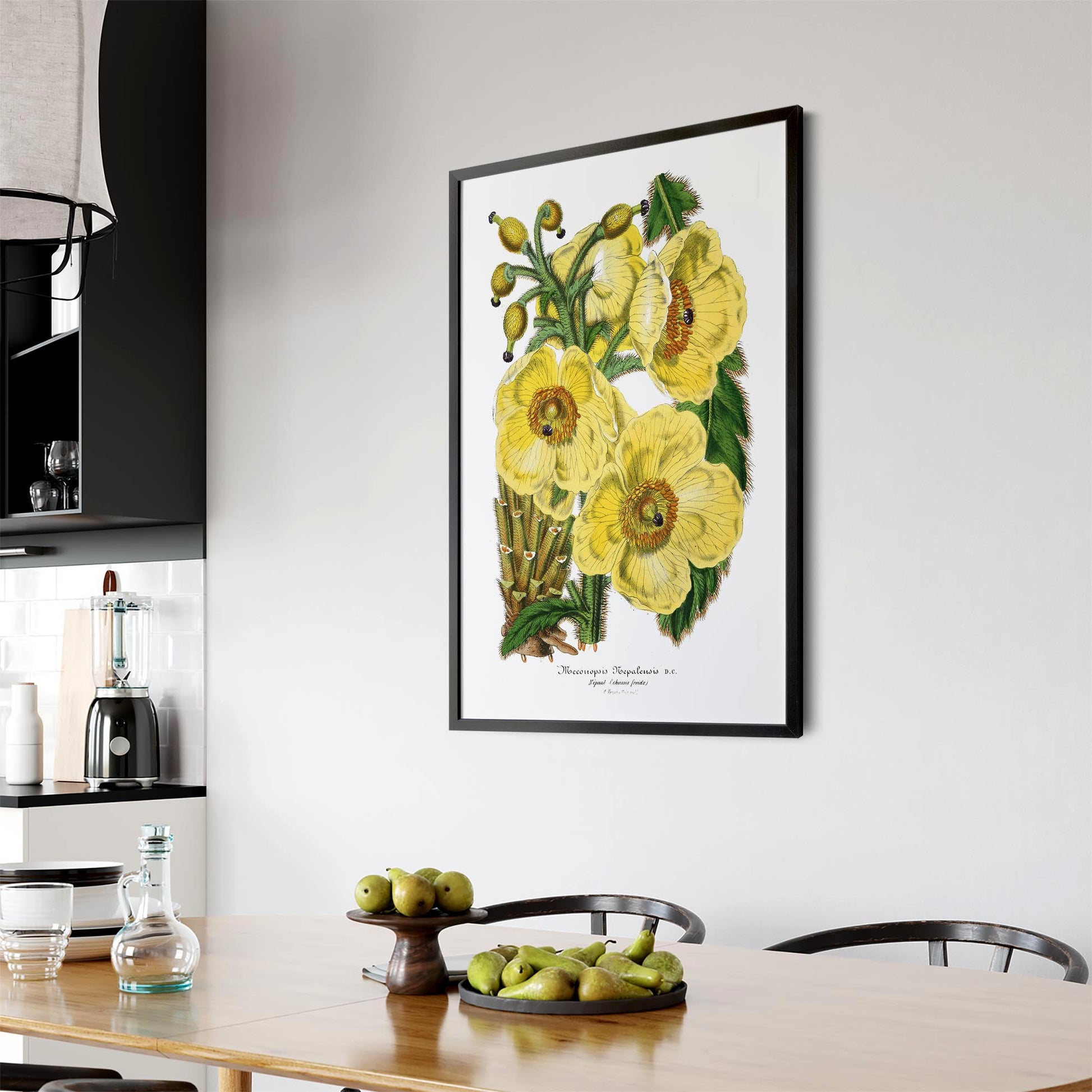 Yellow Flower Vintage Botanical Kitchen Wall Art #3 - The Affordable Art Company