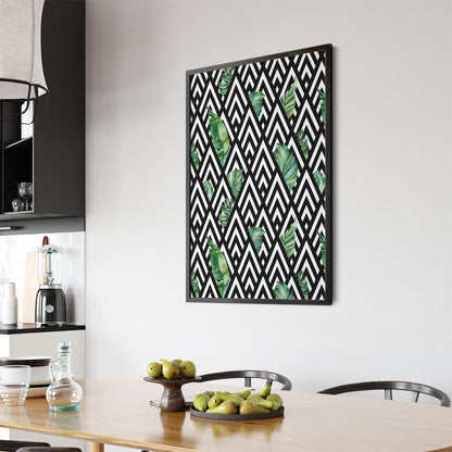Geometric Nature Abstract Black and White Wall Art - The Affordable Art Company