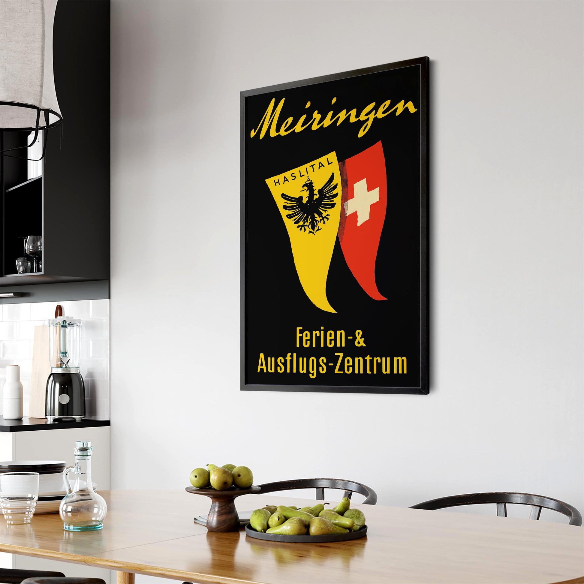 Meiringen Switzerland Vintage Travel Advert Wall Art - The Affordable Art Company