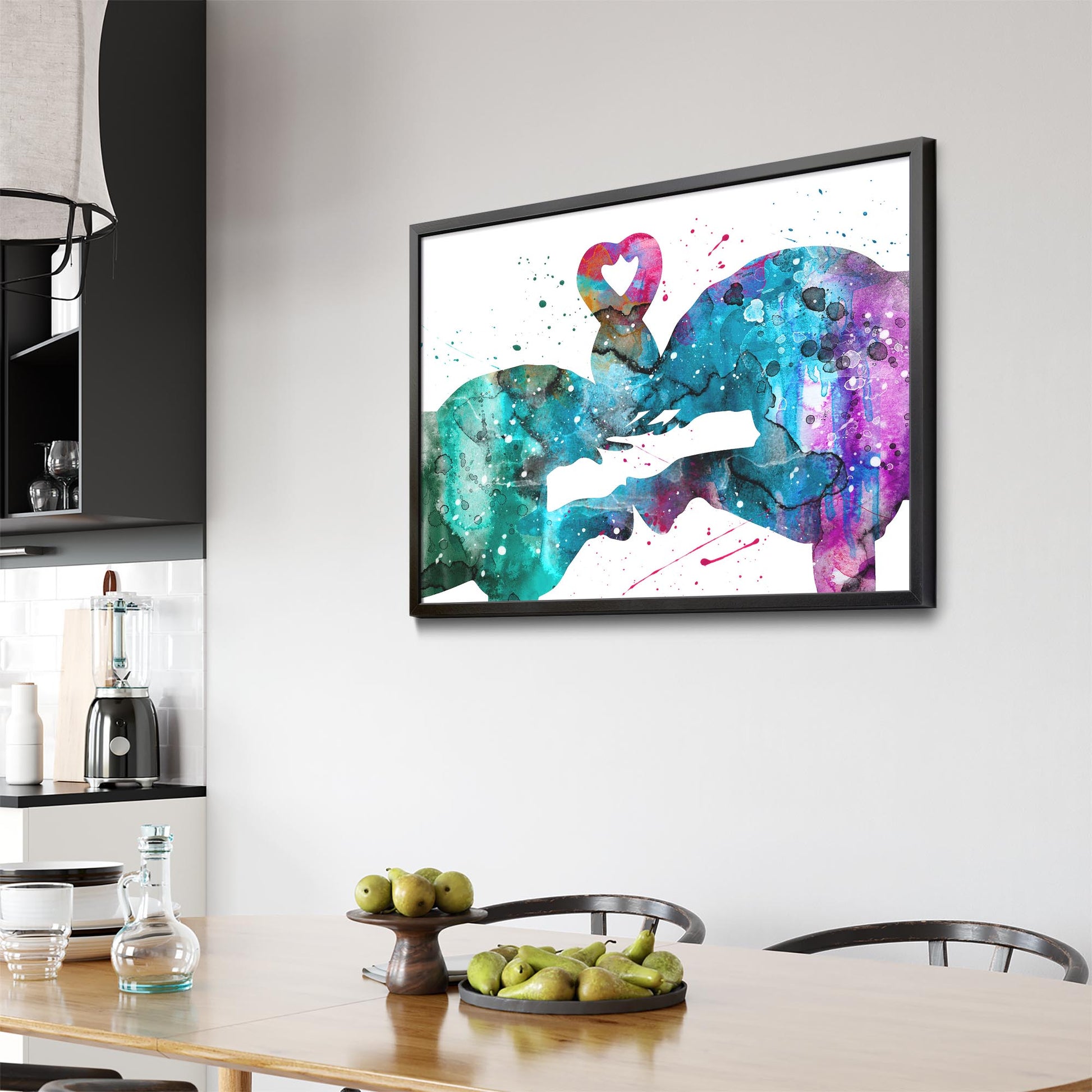 Couple Elephant Romantic Animal Wall Art #2 - The Affordable Art Company