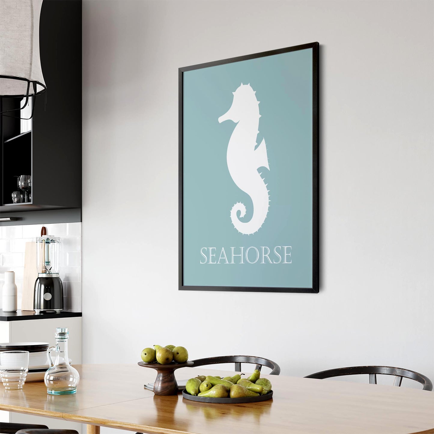 Seahorse Cartoon Sealife Nursery Baby Wall Art #2 - The Affordable Art Company