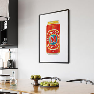 Melbourne Bitter Tinnie Beer Painting Wall Art - The Affordable Art Company