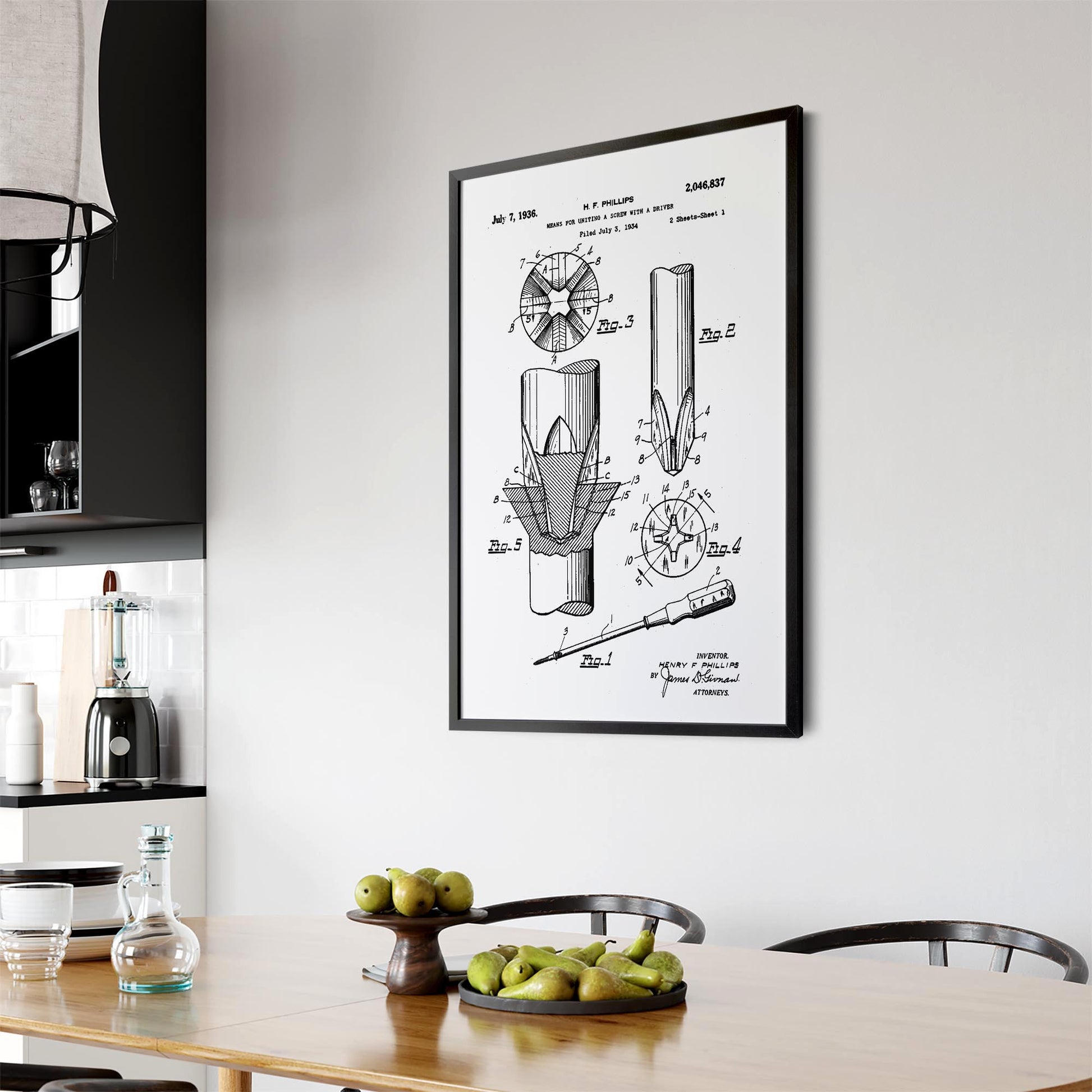 Vintage Phillips Screwdriver Patent Garage Wall Art #2 - The Affordable Art Company