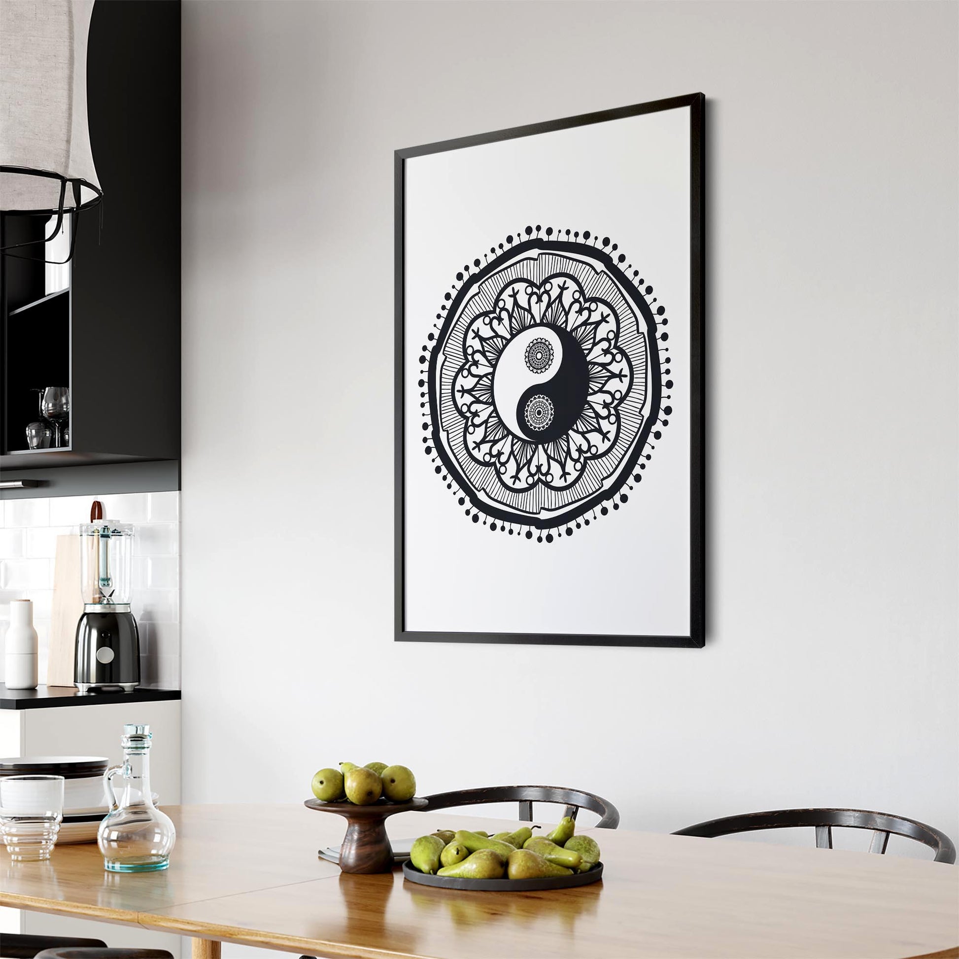 Yin Yang Mandala Calming Yoga Buddist Wall Art #11 - The Affordable Art Company