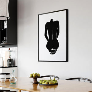 Abstract Nude Woman Artwork Minimal Wall Art - The Affordable Art Company
