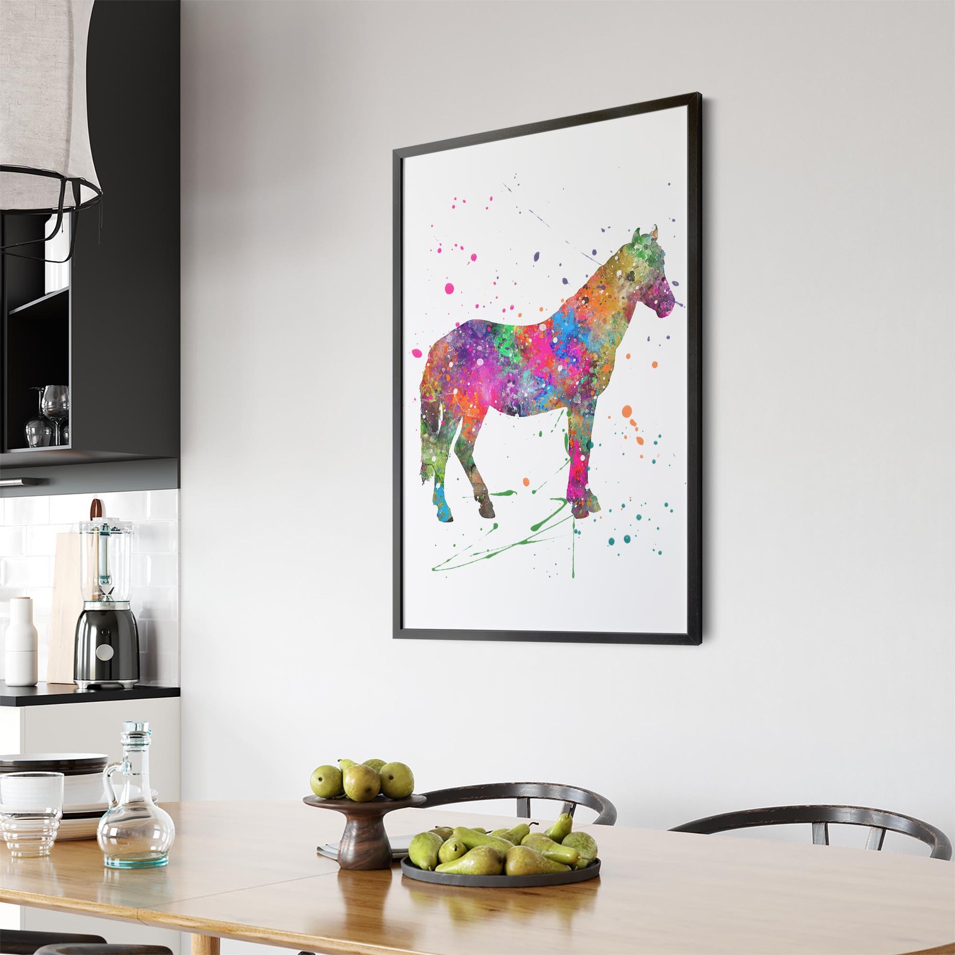 Horse Painting Girls Bedroom Colourful Wall Art #3 - The Affordable Art Company