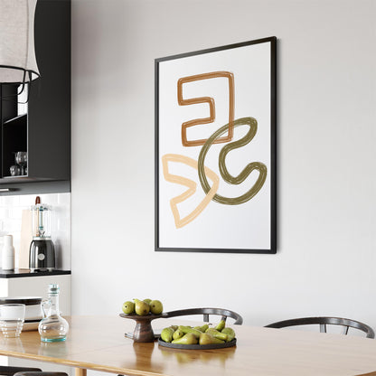 Modern Minimal Abstract Line Shapes Wall Art - The Affordable Art Company