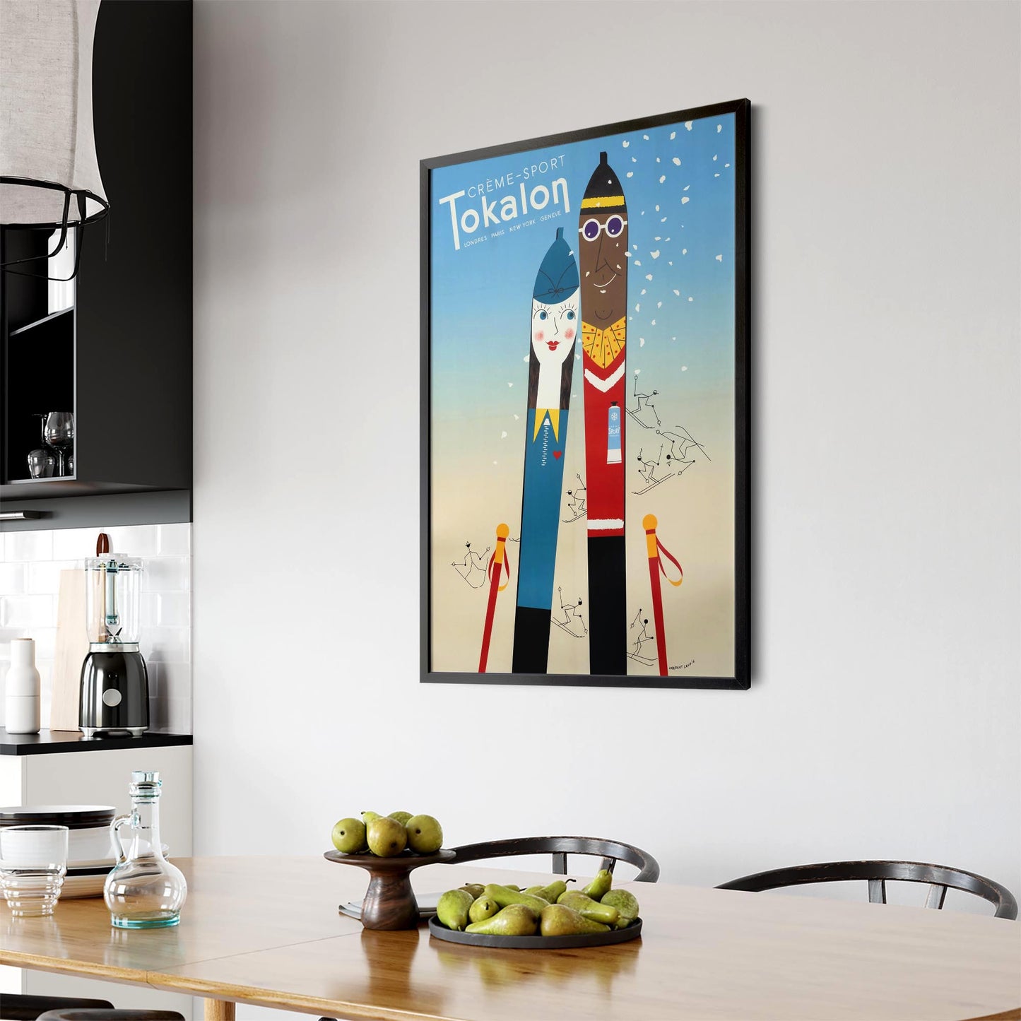 Tokalon Sports Cream Vintage Skiing Advert Wall Art - The Affordable Art Company