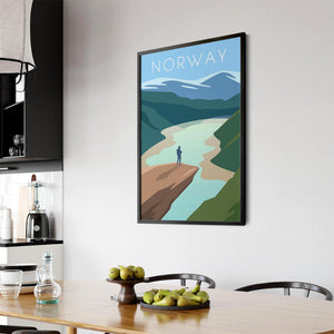 Retro Norway World Travel Vintage Wall Art - The Affordable Art Company