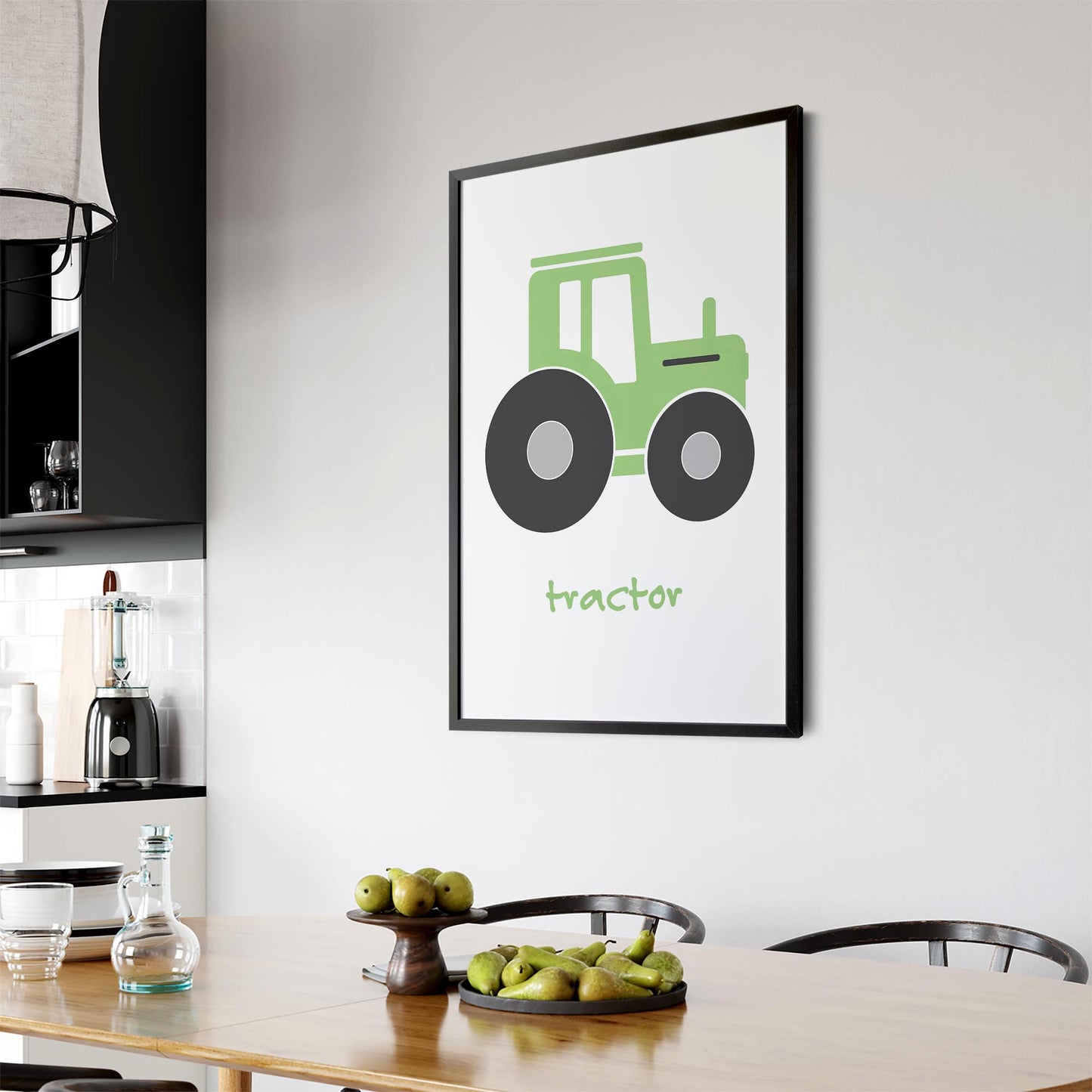 Tractor Cartoon Boys Bedroom Nursery Wall Art - The Affordable Art Company