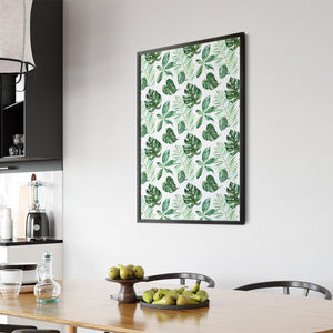 Green Leaves Pattern Nature Wall Art - The Affordable Art Company