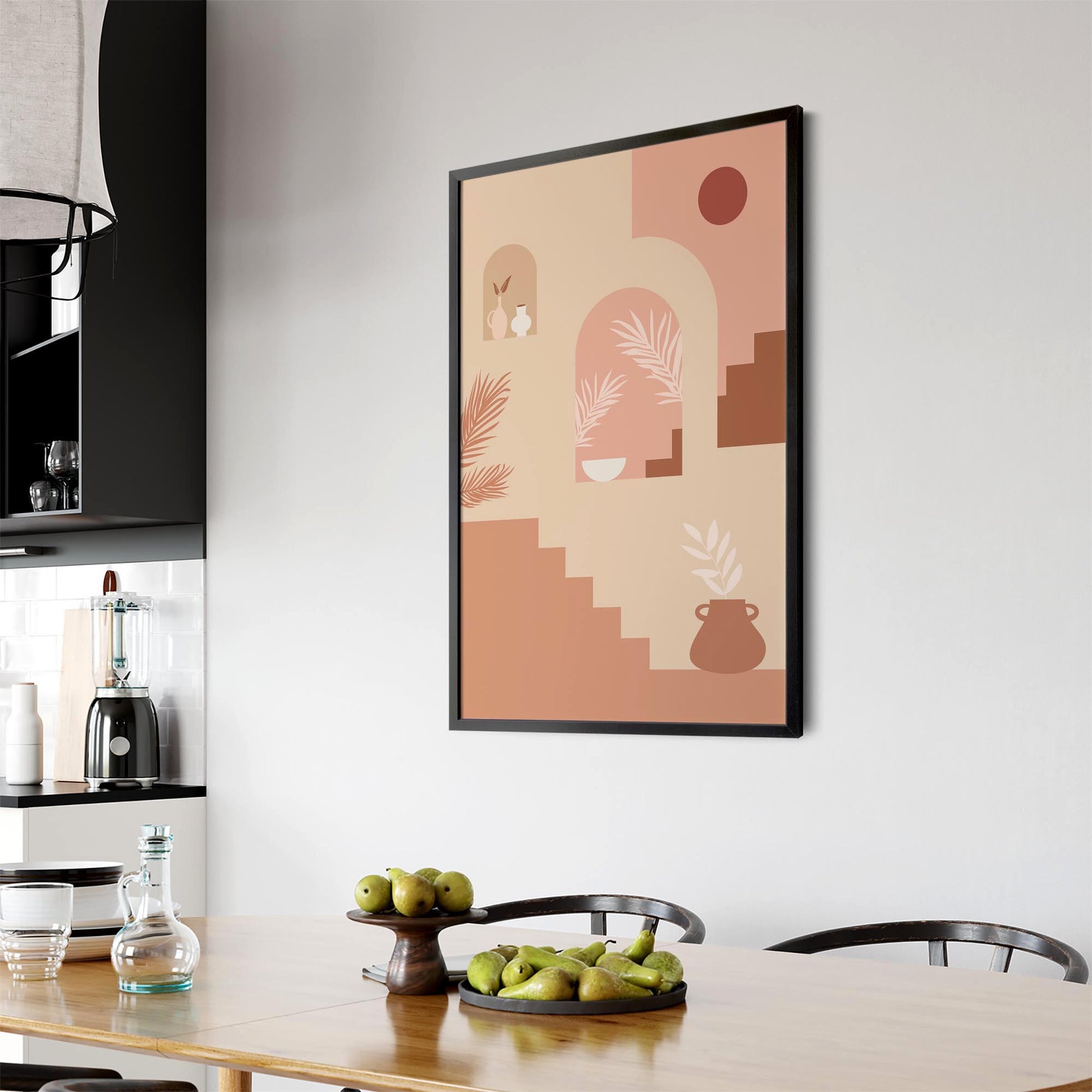 Abstract Terracotta Minimal Home Decor Wall Art - The Affordable Art Company