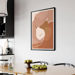 Minimal Pear Abstract Kitchen Cafe Fruit Wall Art - The Affordable Art Company