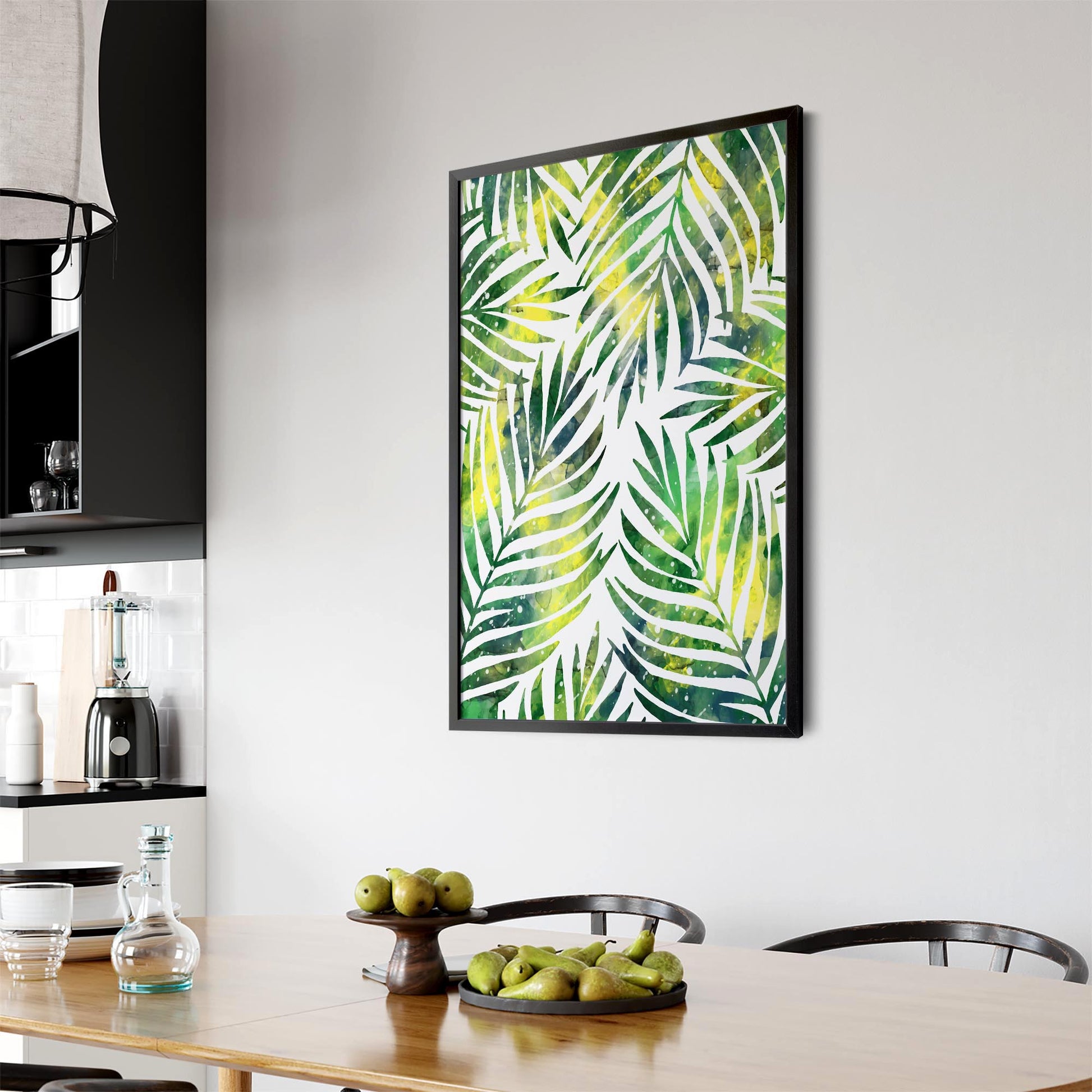 Palm Leaf Tropical Green Minimal Wall Art #7 - The Affordable Art Company