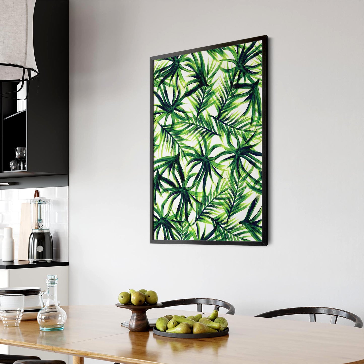 Tropical Leaf Pattern Green Plant Leaves Wall Art #5 - The Affordable Art Company