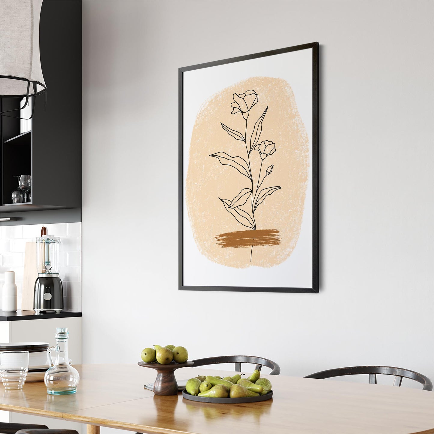 Minimal Floral Abstract Flower Drawing Wall Art #1 - The Affordable Art Company