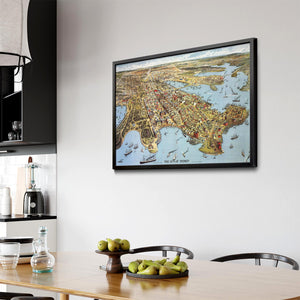Vintage Sydney Map New South Wales Wall Art - The Affordable Art Company