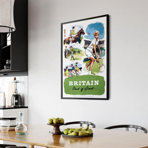 Britain - Land of Sport Vintage Advert Wall Art - The Affordable Art Company