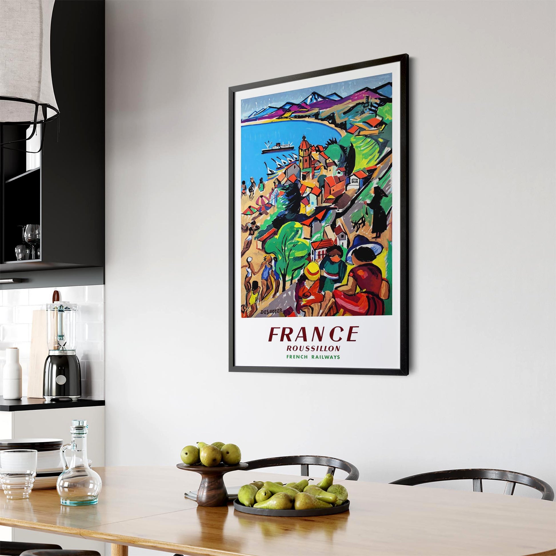 Roussillon France Vintage Travel Advert Wall Art - The Affordable Art Company