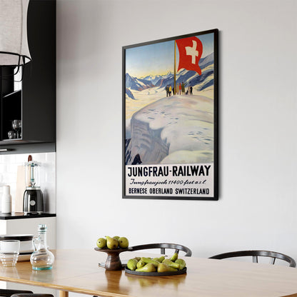 Jungfrau Railway Switzerland Vintage Travel Advert Wall Art - The Affordable Art Company