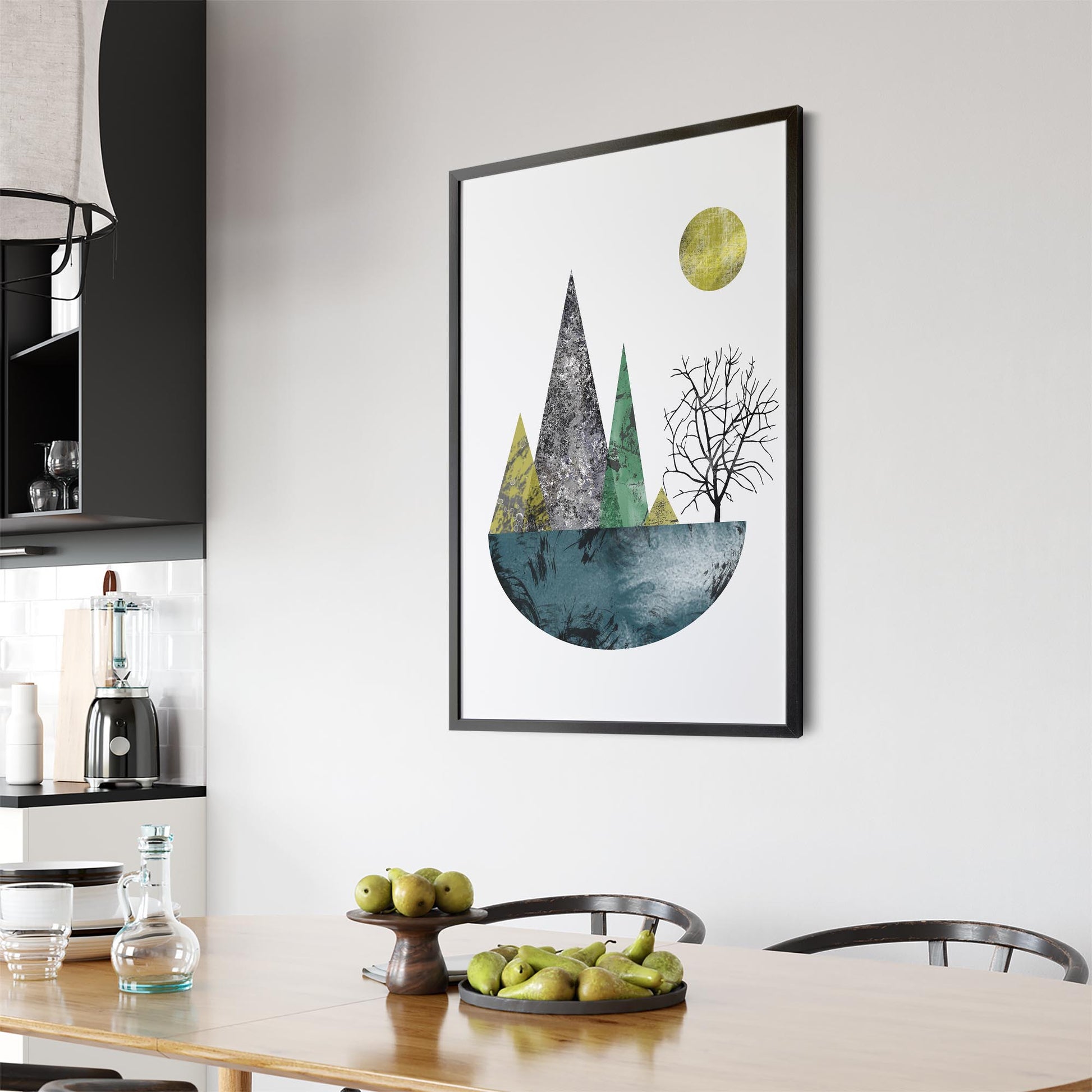 Scandi Circle Landscape Kitchen Minimal Wall Art #1 - The Affordable Art Company