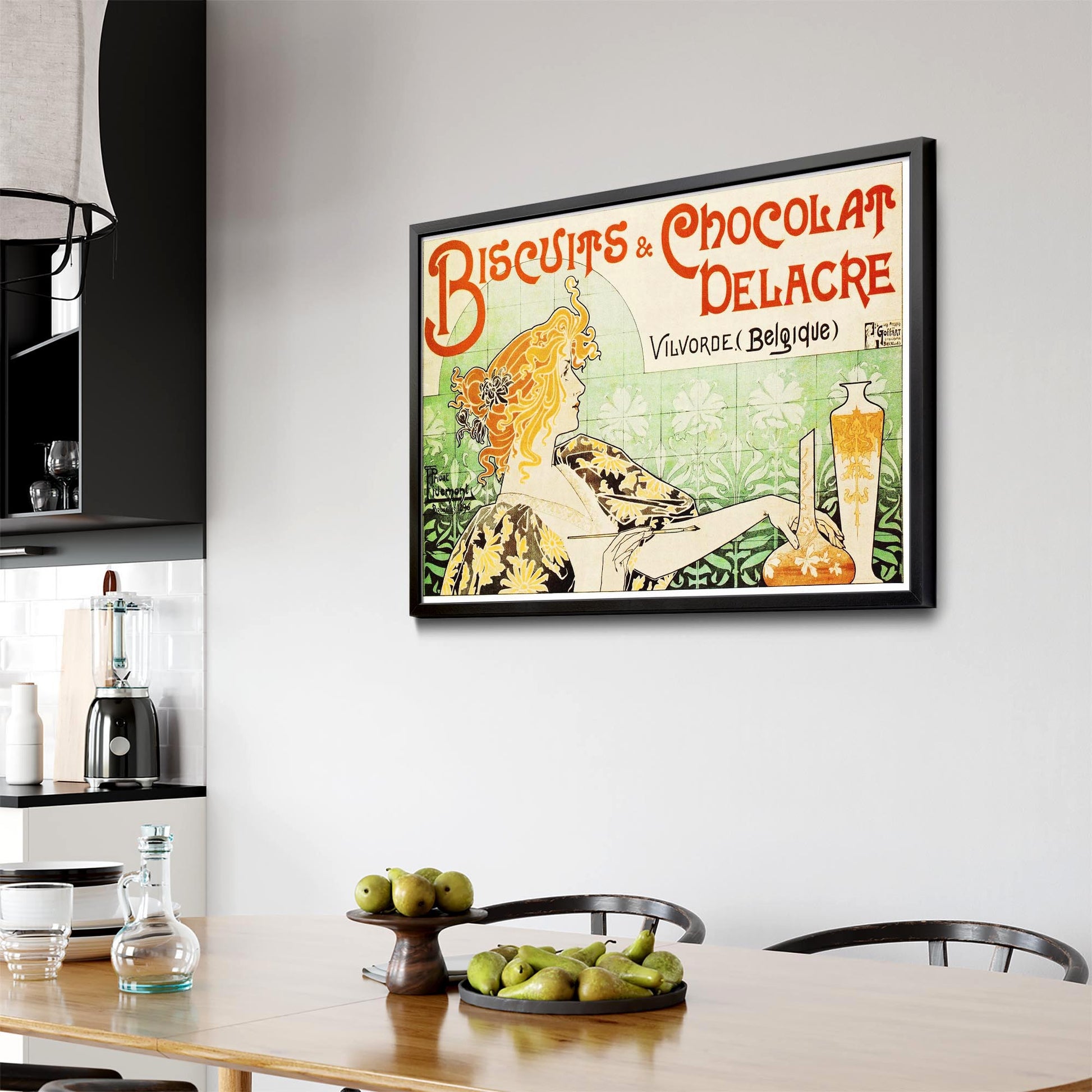 French Biscuits Cafe Vintage Advert Wall Art - The Affordable Art Company