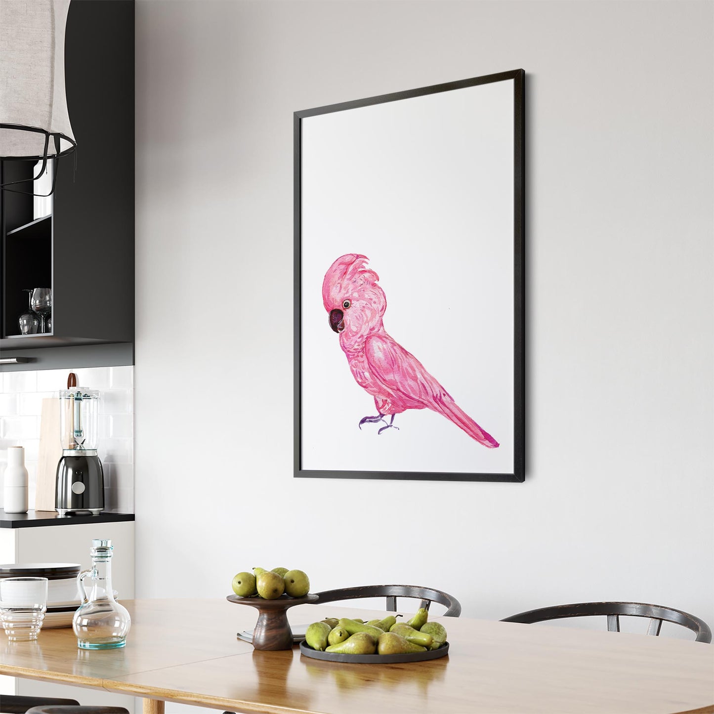 Pink Galah Bird Painting Nursery Australian Wall Art - The Affordable Art Company