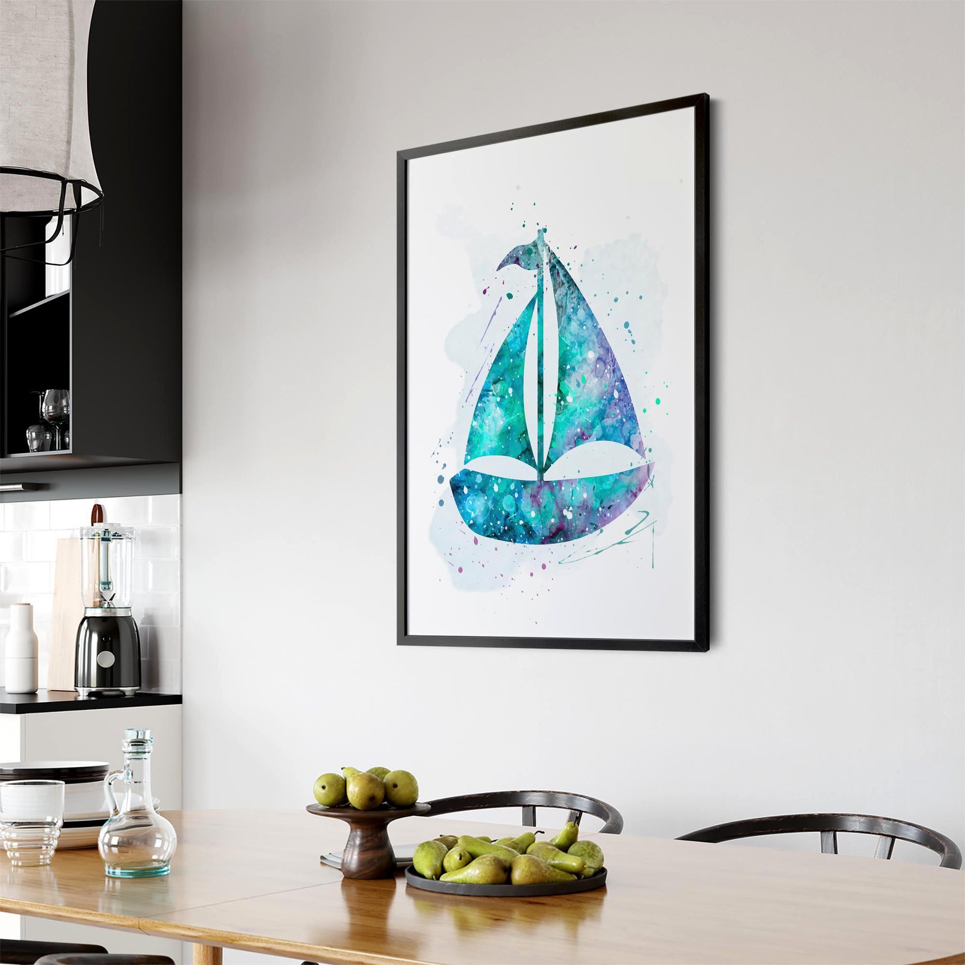 Sail Boat Coastal Painting Nautical Coast Wall Art - The Affordable Art Company