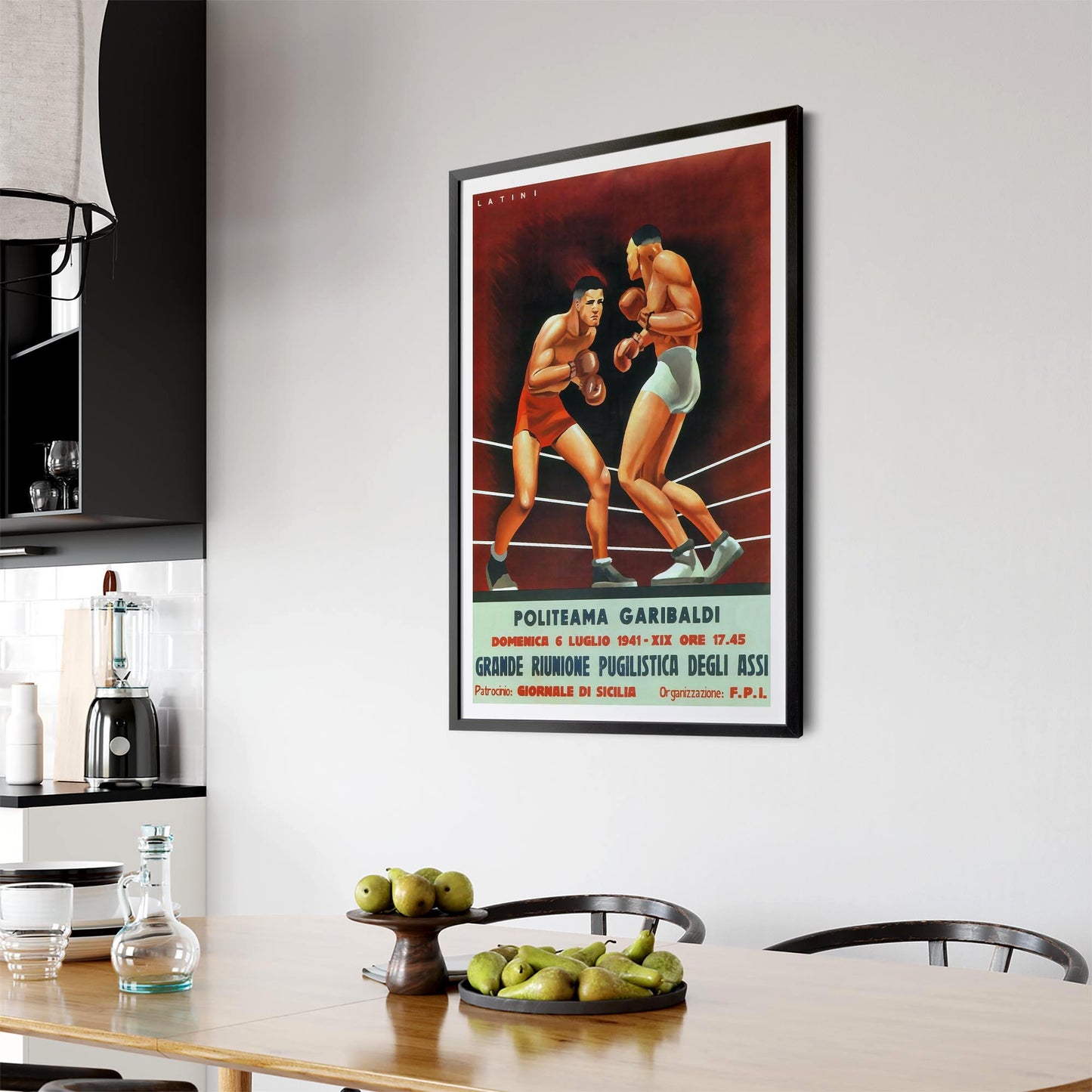 Politeama Garibaldi Boxing Vintage Sports Advert Wall Art - The Affordable Art Company