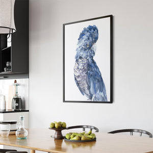 Blue Cockatoo Watercolour Painting Bird Wall Art #1 - The Affordable Art Company