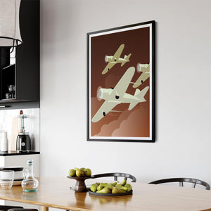 Art Deco Airplanes Vintage Retro New York Wall Art - The Affordable Art Company